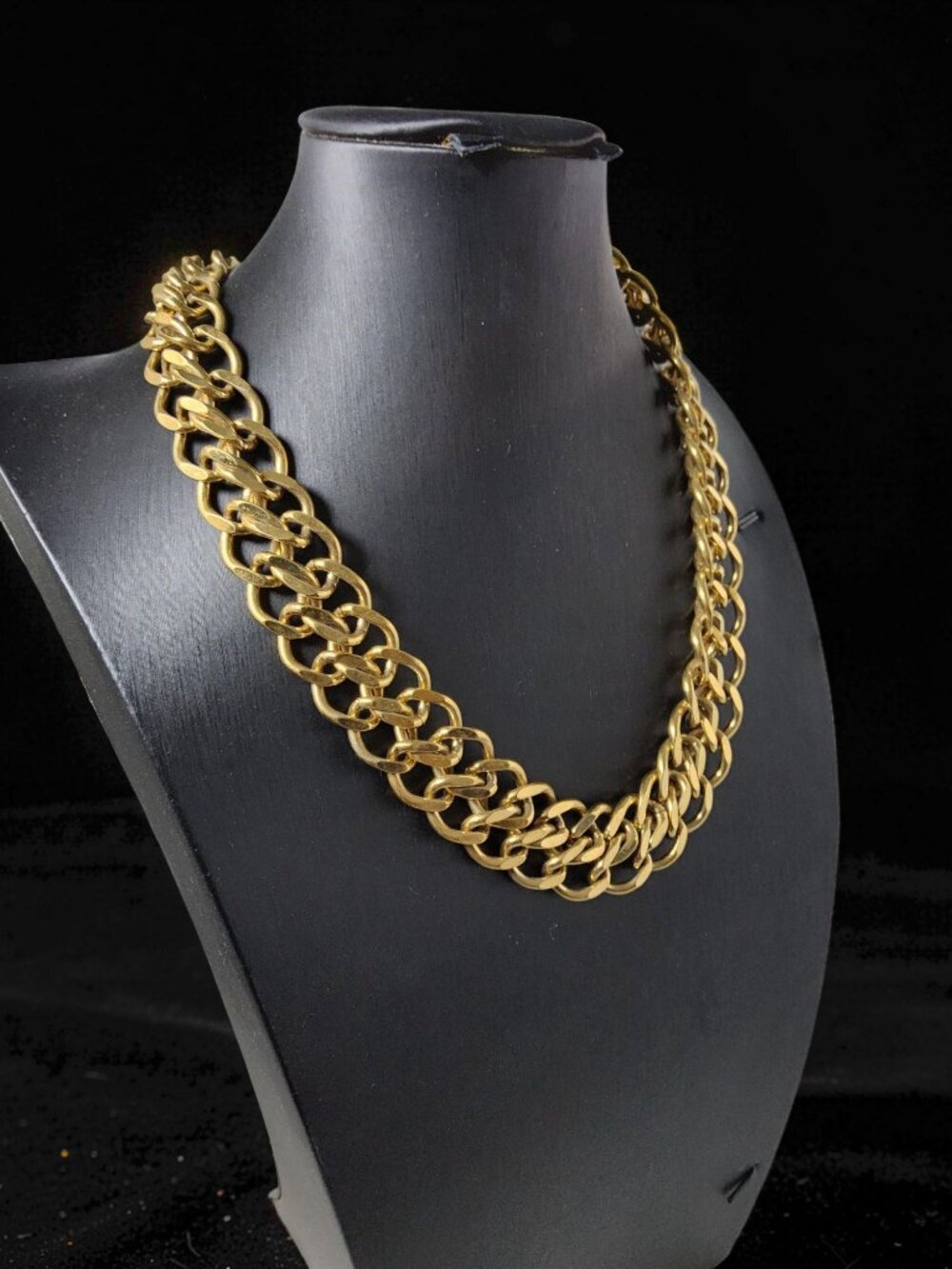 Vintage Napier Unisex Heavy Goldtone Double Chainlink Necklace, 18" long x .75" - Picture 14 of 16